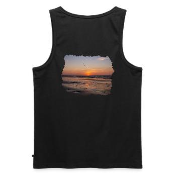 Sonnenuntergang am Meer - Männer Premium Bio Tank Top - Schwarz - Hinten - AI Model Male 178 light (178cm)