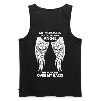 My Momma is My Guardian Angel - Men's Premium Organic Tank Top - black - Back - AI Model Male 178 light (178cm)