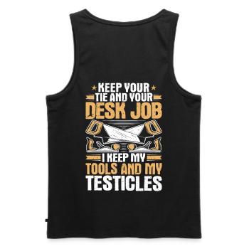 Carpenter Carpenter Carpenter Carpenter Carpenter - Men's Premium Organic Tank Top - black - Back - AI Model Male 178 light (178cm)