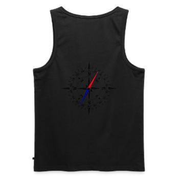 Compass Adventure Navigation - Men's Premium Organic Tank Top - black - Back - AI Model Male 178 light (178cm)