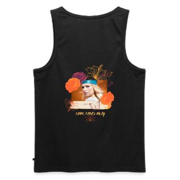 Seulement de bonnes vibrations - des vibrations - Débardeur bio Premium Homme - noir - Dos - AI Model Male 178 light (178cm)
