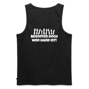 Hand hoch besoffen - Männer Premium Bio Tank Top - Schwarz - Hinten - AI Model Male 178 light (178cm)
