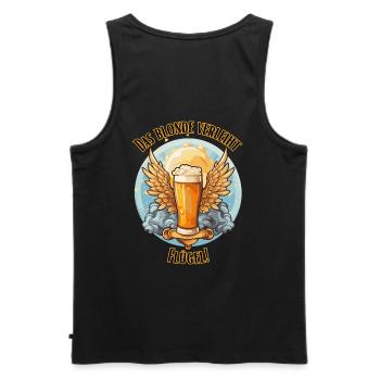 Das Blonde verleiht Flügel - Männer Premium Bio Tank Top - Schwarz - Hinten - AI Model Male 178 light (178cm)