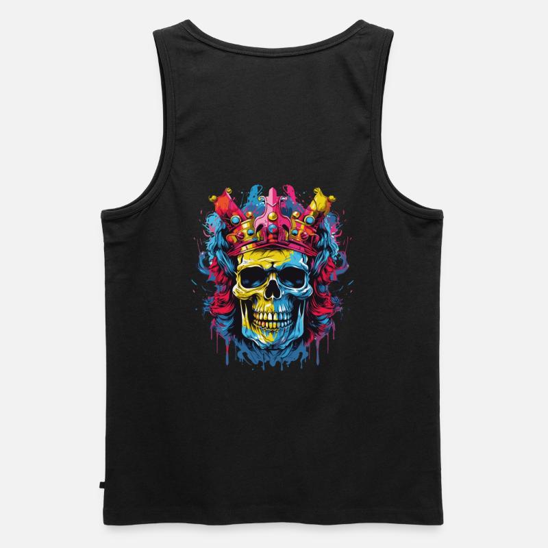 Skull King 2 - Männer Premium Bio Tank Top - Schwarz