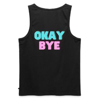 OKAY BYE - Men's Premium Organic Tank Top - black - Back - AI Model Male 178 light (178cm)