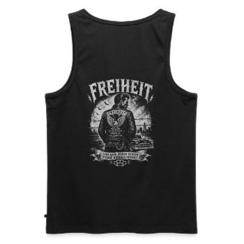 Freiheit Oldschool Outlaw Vintage Tattoo Back - Männer Premium Bio Tank Top - Schwarz - Hinten - AI Model Male 178 light (178cm)