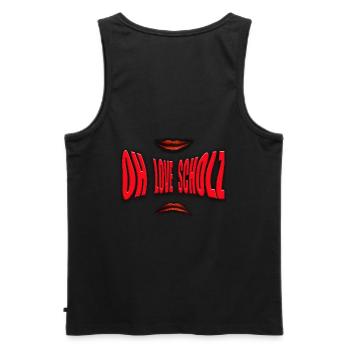 Scholzism; oh love Scholz; Bundeskanzler; Humor: - Männer Premium Bio Tank Top - Schwarz - Hinten - AI Model Male 178 light (178cm)