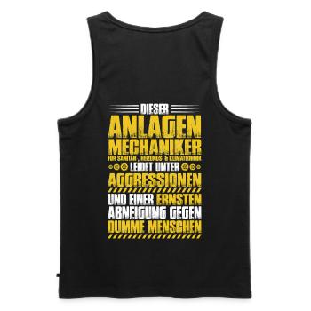 Anlagenmechaniker/Klempner/Sanitär/Klimatechnik - Männer Premium Bio Tank Top - Schwarz - Hinten - AI Model Male 178 light (178cm)