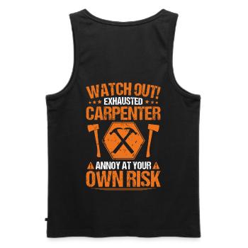 Carpenter Carpenter Carpenter Carpenter - Men's Premium Organic Tank Top - black - Back - AI Model Male 178 light (178cm)