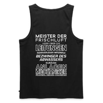Anlagenmechaniker/Sanitärtechnik/Heizungstechnik - Männer Premium Bio Tank Top - Schwarz - Hinten - AI Model Male 178 light (178cm)