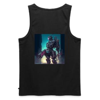 Robot - Männer Premium Bio Tank Top - Schwarz - Hinten - AI Model Male 178 light (178cm)