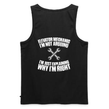 Aufzugsmonteur Aufzugsmechaniker Elevator Mechanic - Männer Premium Bio Tank Top - Schwarz - Hinten - AI Model Male 178 light (178cm)