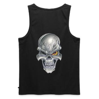 tête de mort hardcore crâne - Débardeur bio Premium Homme - noir - Dos - AI Model Male 178 light (178cm)