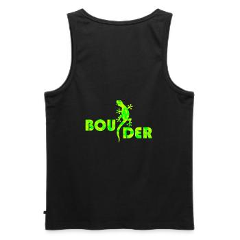 bouldern - Männer Premium Bio Tank Top - Schwarz - Hinten - AI Model Male 178 light (178cm)