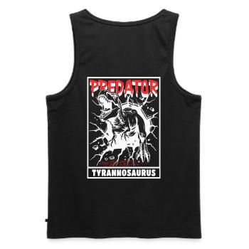 Predator - Tyrannosaurus Rex - Männer Premium Bio Tank Top - Schwarz - Hinten - AI Model Male 178 light (178cm)