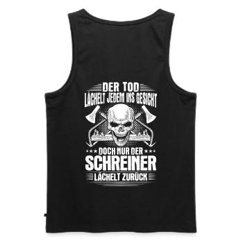 Schreiner Schreinerei Schreinerin Schreinern - Männer Premium Bio Tank Top - Schwarz - Hinten - AI Model Male 178 light (178cm)