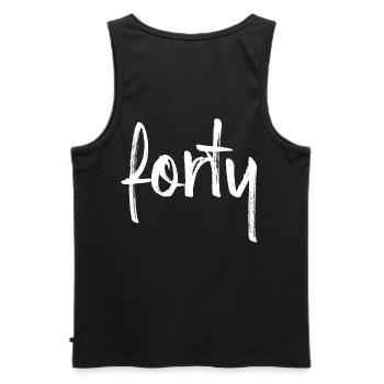 40 forty 40. Geburtstag Geschenk Zahl 40 Nummer - Männer Premium Bio Tank Top - Schwarz - Hinten - AI Model Male 178 light (178cm)