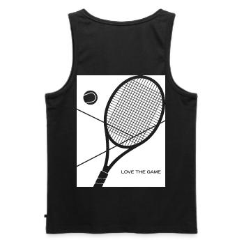 Tennis - Love the game - Men's Premium Organic Tank Top - black - Back - AI Model Male 178 light (178cm)