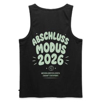 Abschluss Modus 2026 - Männer Premium Bio Tank Top - Schwarz - Hinten - AI Model Male 178 light (178cm)