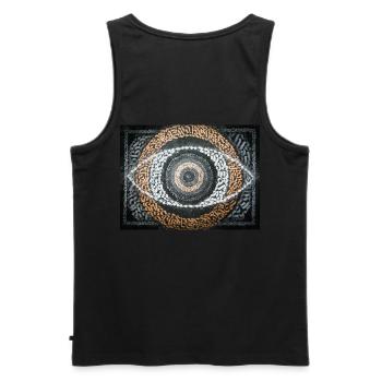 Calligraffiti - Auge - Männer Premium Bio Tank Top - Schwarz - Hinten - AI Model Male 178 light (178cm)