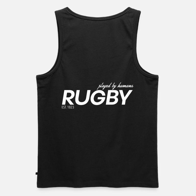 Rugby - Männer Premium Bio Tank Top - Schwarz