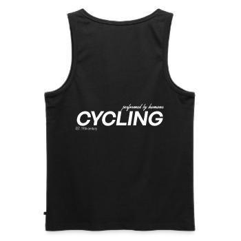 Cycling - Männer Premium Bio Tank Top - Schwarz - Hinten - AI Model Male 178 light (178cm)