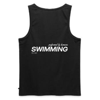 Swimming - Männer Premium Bio Tank Top - Schwarz - Hinten - AI Model Male 178 light (178cm)
