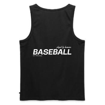 Baseball - Männer Premium Bio Tank Top - Schwarz - Hinten - AI Model Male 178 light (178cm)