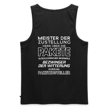 Paketzusteller/Postbote/Paketpostbote/Pakete - Männer Premium Bio Tank Top - Schwarz - Hinten - AI Model Male 178 light (178cm)