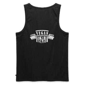 Vegan Ist Mir Zu Riskant Bodybuilding Training Gym - Männer Premium Bio Tank Top - Schwarz - Hinten - AI Model Male 178 light (178cm)