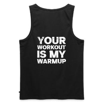Gym Fitness Workout Warmup Fitnessstudio - Men's Premium Organic Tank Top - black - Back - AI Model Male 178 light (178cm)
