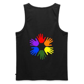 Hände - Männer Premium Bio Tank Top - Schwarz - Hinten - AI Model Male 178 light (178cm)