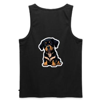 süßer Hund - Männer Premium Bio Tank Top - Schwarz - Hinten - AI Model Male 178 light (178cm)