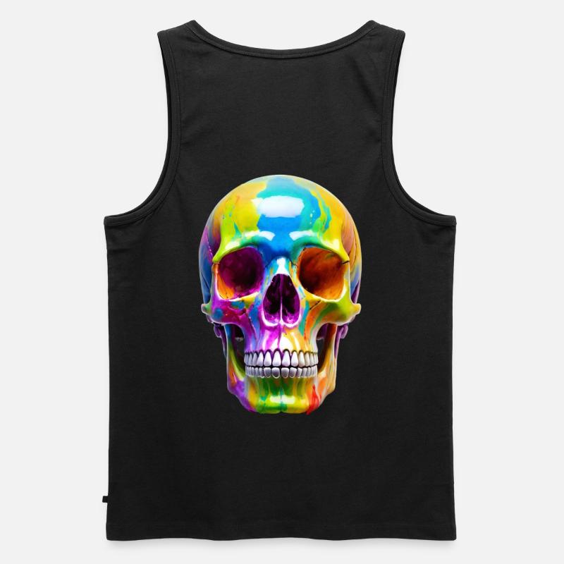 Skull farbig - Männer Premium Bio Tank Top - Schwarz