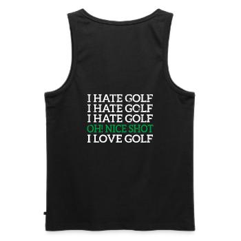 Golfer Golf - Männer Premium Bio Tank Top - Schwarz - Hinten - AI Model Male 178 light (178cm)