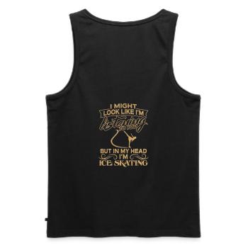 Eiskunstlauf Schlittschuh - Männer Premium Bio Tank Top - Schwarz - Hinten - AI Model Male 178 light (178cm)