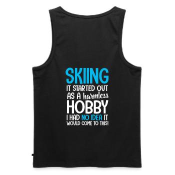 Ski skiing - Men's Premium Organic Tank Top - black - Back - AI Model Male 178 light (178cm)