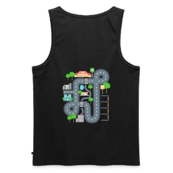 Car Play Mat Shirt for Dad - Men's Premium Organic Tank Top - black - Back - AI Model Male 178 light (178cm)