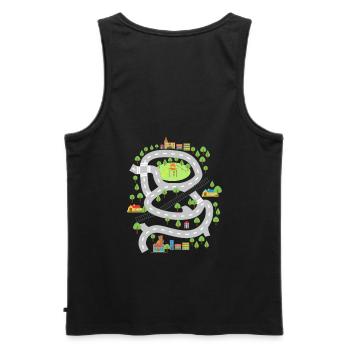 Car Play Mat Shirt für Papa - Männer Premium Bio Tank Top - Schwarz - Hinten - AI Model Male 178 light (178cm)