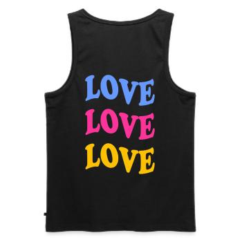 Love Love Love - Männer Premium Bio Tank Top - Schwarz - Hinten - AI Model Male 178 light (178cm)