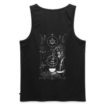 Magic Alchemist Motif of White Lines - Men's Premium Organic Tank Top - black - Back - AI Model Male 178 light (178cm)