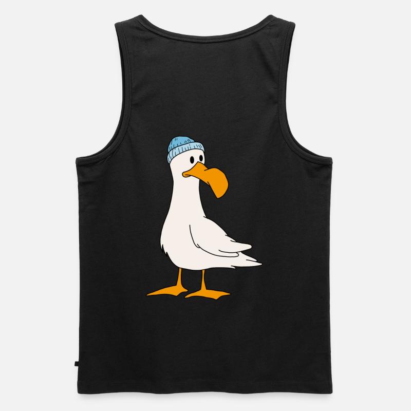 Möwe - Männer Premium Bio Tank Top - Schwarz