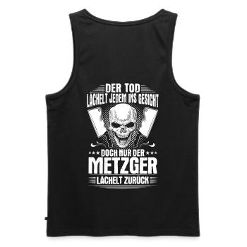 Metzger Metzgerei Fleischer Fleischerei Geschenk - Männer Premium Bio Tank Top - Schwarz - Hinten - AI Model Male 178 light (178cm)