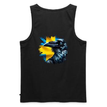 Raven - Dalsland Landscape Animals Sweden - Men's Premium Organic Tank Top - black - Back - AI Model Male 178 light (178cm)