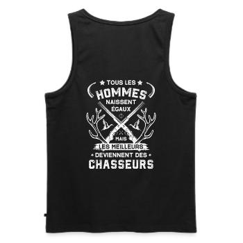 Les meilleurs hommes deviennent des chasseurs - Débardeur bio Premium Homme - noir - Dos - AI Model Male 178 light (178cm)