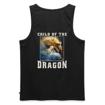 Fantasy , Fabelwesen Drache, Kind des Drachen - Männer Premium Bio Tank Top - Schwarz - Hinten - AI Model Male 178 light (178cm)