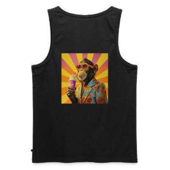 Eis Affe Sommer Eiskreme Eisdiele Schimpanse - Männer Premium Bio Tank Top - Schwarz - Hinten - AI Model Male 178 light (178cm)