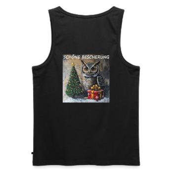 Eule Xmas, Weihnachten Schöne Bescherung, Vogel - Männer Premium Bio Tank Top - Schwarz - Hinten - AI Model Male 178 light (178cm)