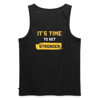 It's time to get stronger - Men's Premium Organic Tank Top - black - Back - AI Model Male 178 light (178cm)