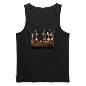 Regulars' table black - Men's Premium Organic Tank Top - black - Back - AI Model Male 178 light (178cm)